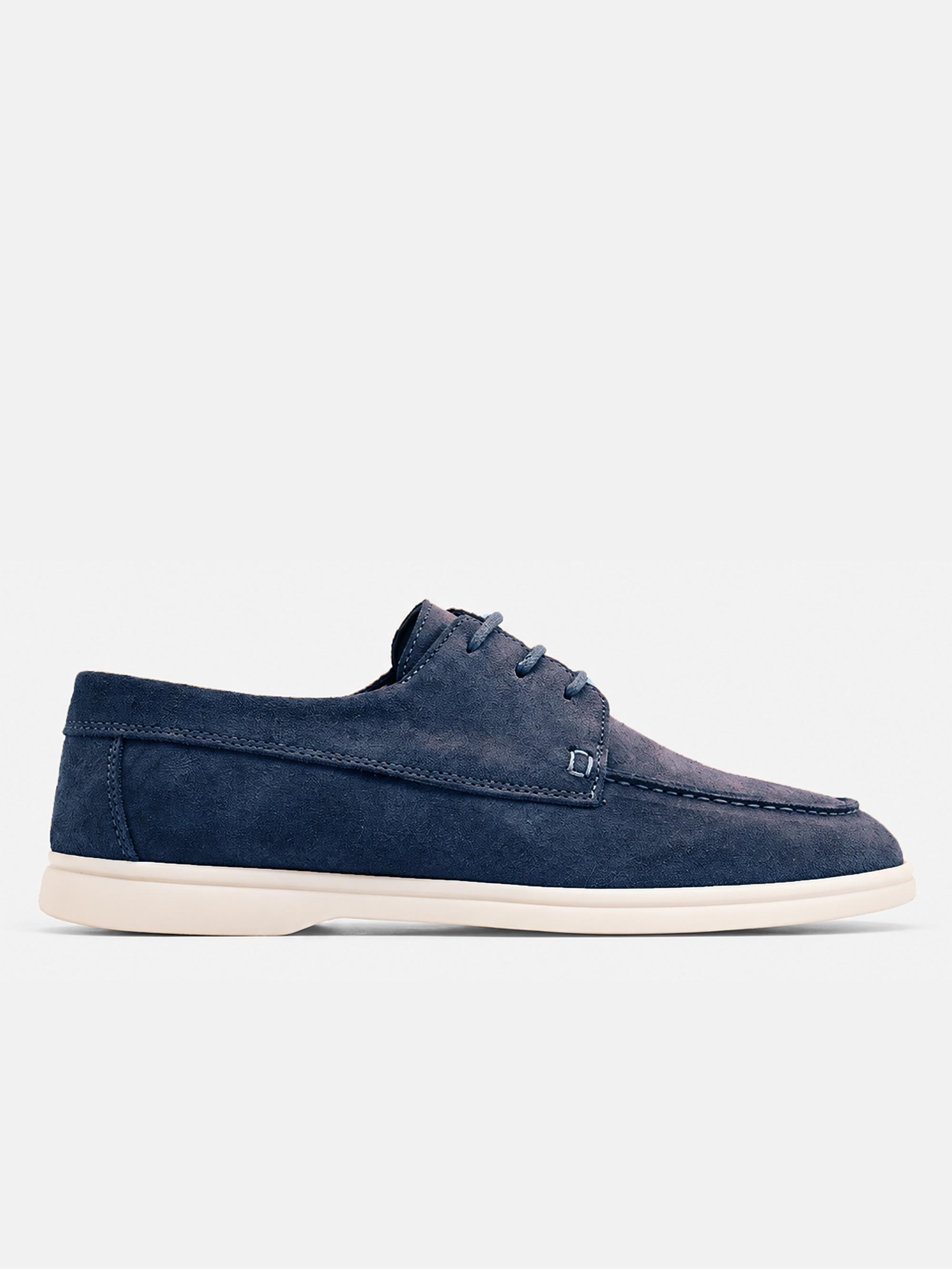 021 Blue - Suede boat loafer