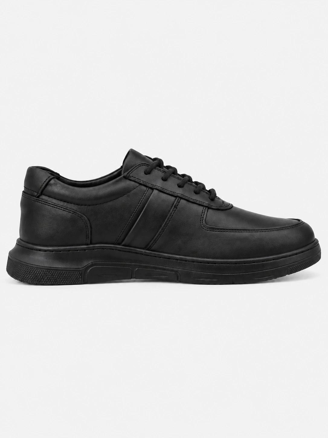 1102 Black - Leather Sneaker (1102-1) — product photo