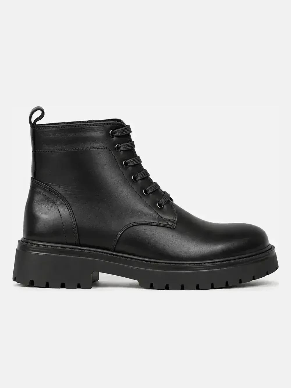 9100 Black - Leather boots (9100-1) — product photo